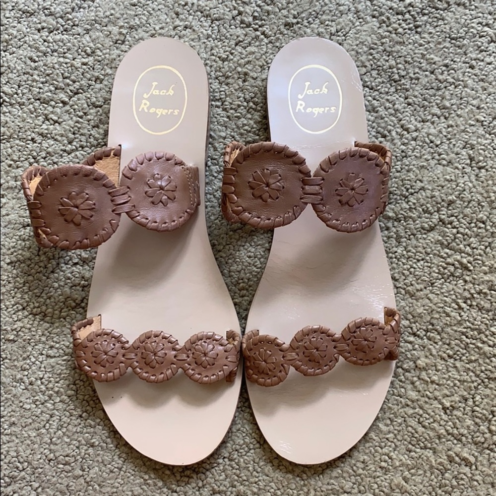 JACK ROGERS Lauren Sandal in Cognac Leather